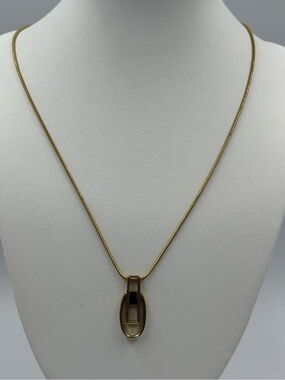 Lia Sophia Jet Eye Gold Tone Necklace With Black Center Stone Adjustable